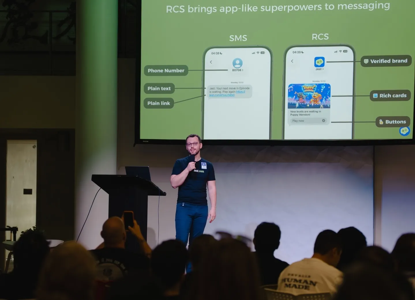 Deyan Vitanov, CEO and Co-Founder of Jest presenting at the Jest Developer Luncheon.