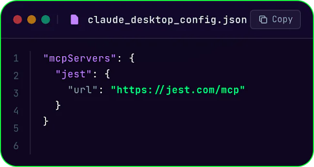 claude_desktop_config.json with the Jest MCP server