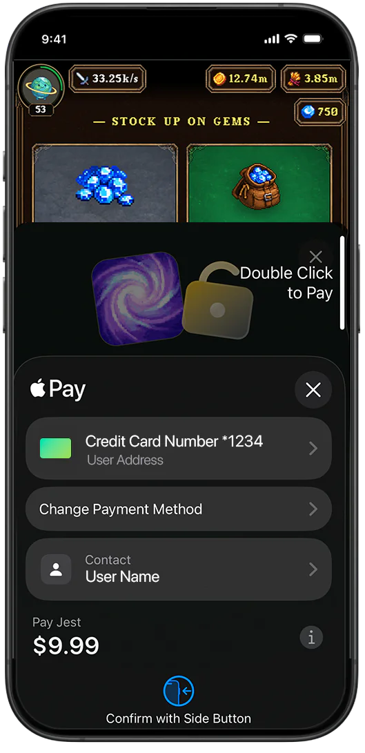 Apple Pay one-tap checkout