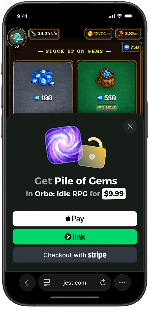 In-app purchase checkout
